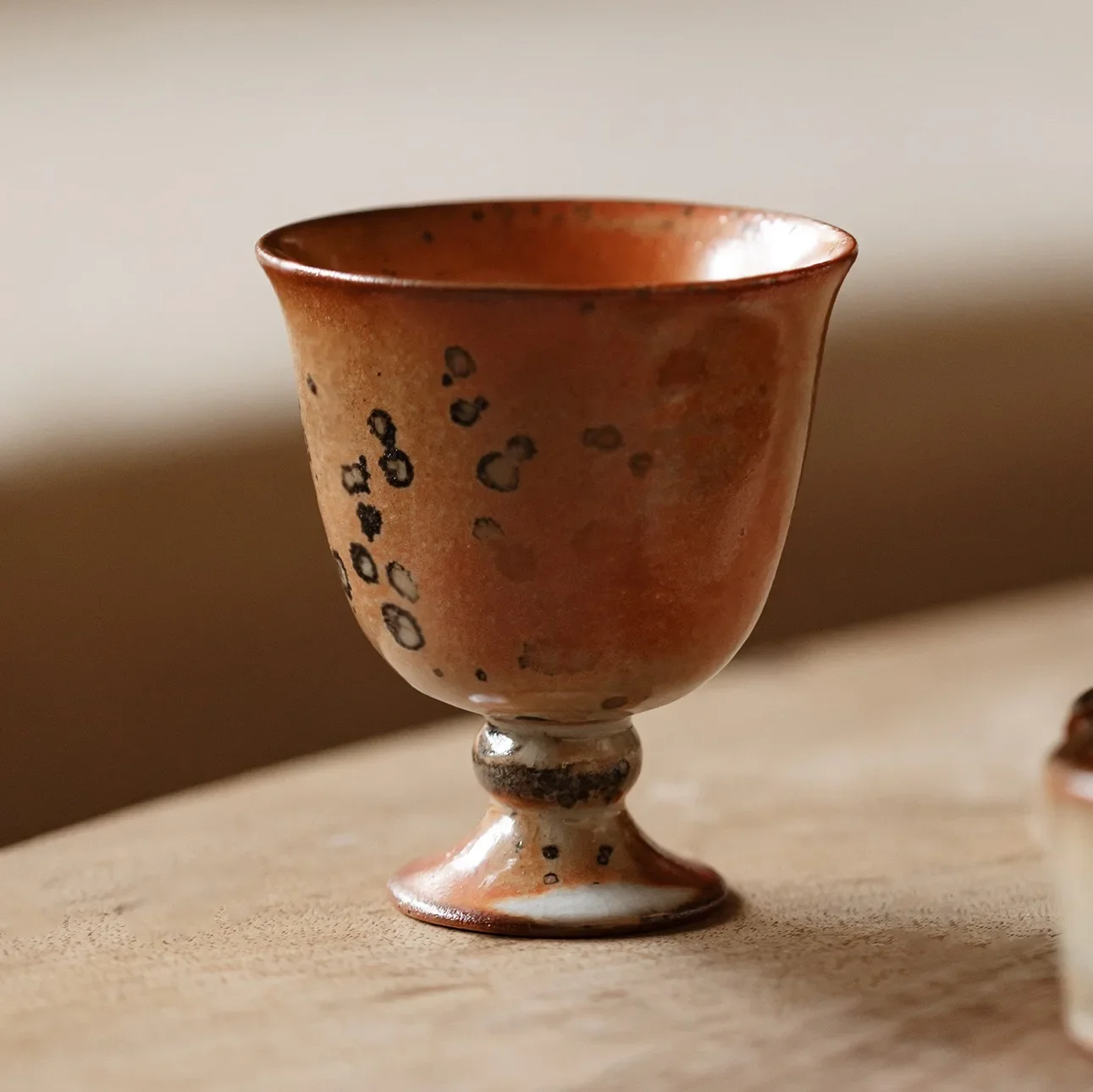 1PC Taiwan Shino Roast Teacup Retro Surprise Quiet Wind Master Cup TeaCup Japanese Pottery Kung Fu Teacup Tea Tableware Teaware