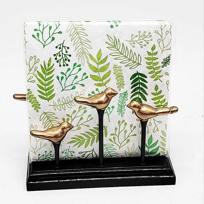 Nordic Iron Bird Tissue Boxes Table Square Napkin Holder Retro Storage Home Tissue Holder Restaurant Hotel Paper Towel Box