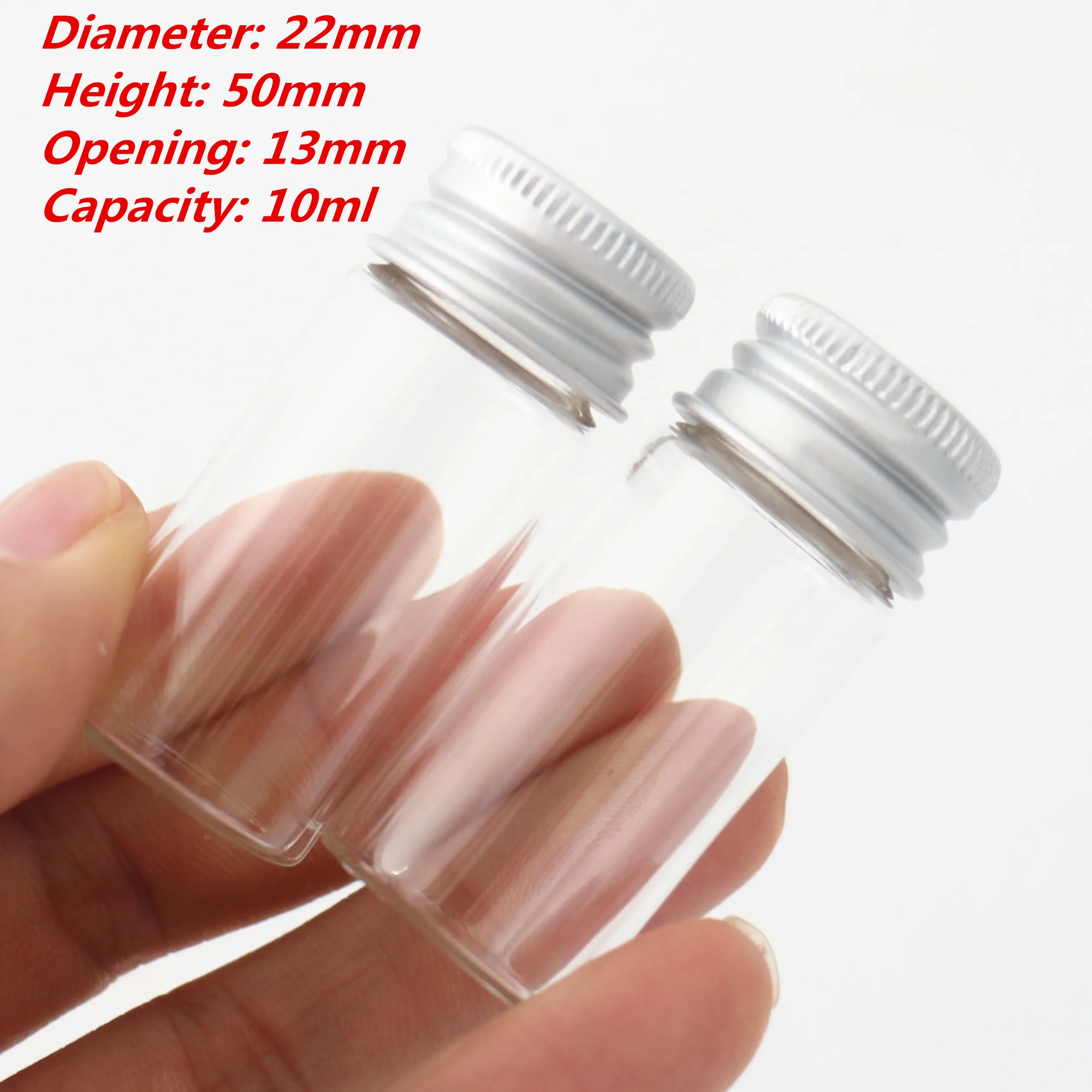 

100 pcs/lot 13*22*50mm 10ml Little Glass Bottle Glass Jars storage bottles & jar Tiny Vials Mini Containers DECORATIVE Bottles