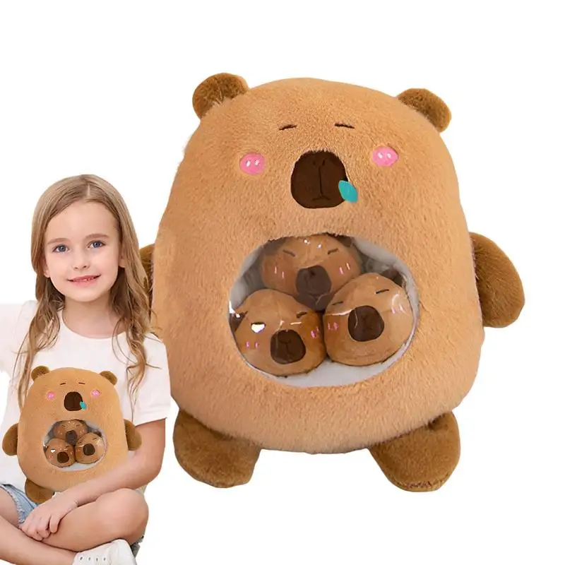 Capybara Stuffed Toy Brown Capybara Plush Doll Stuffed Animals Toys Soft Brown Doll Cute Animal Plushie Capibara Plushies Doll