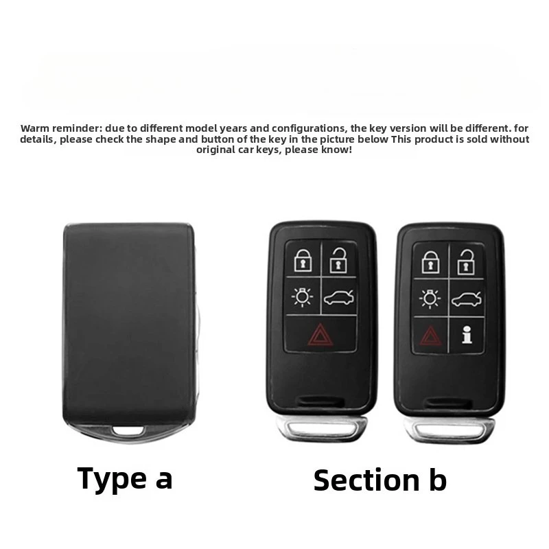 Housse de protection pour clé de voiture Volvo S60, coque complète XC40, boucle XC90, motif pierre classique C40 S90