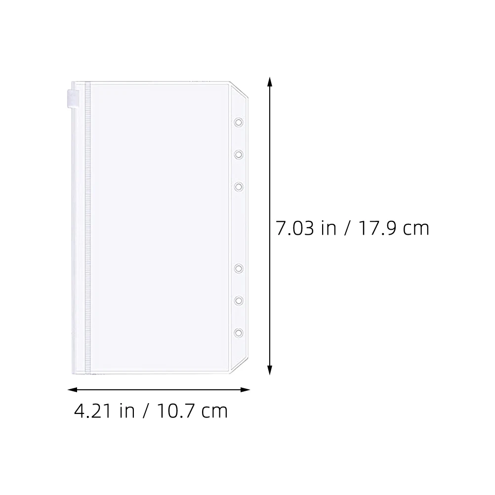 

12pcs A6 Loose Leaf Binder Zipper Bags Waterproof PVC Folders Clear Storage Pouches Reusable Binder Pocket Refill