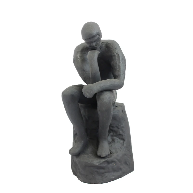 Cast iron arts crafts stone steps thinker tabletop home Livingroom luxury decoration Retro statue ornament figurine Sculpture