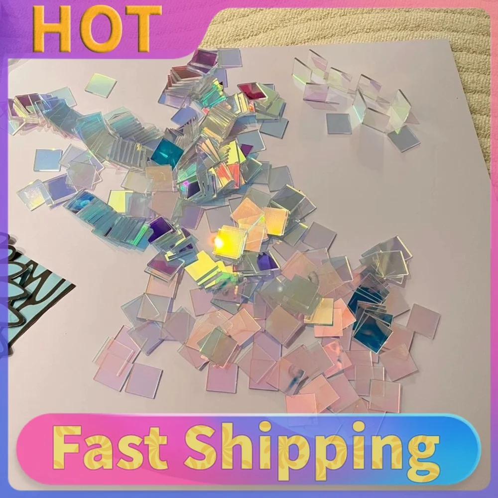 Iridescent Mosaic Tiles Lightweight & Portable Bulk Stained Glass Tile Easy To Paste for Picture Frames Home Decor Art Supplies
