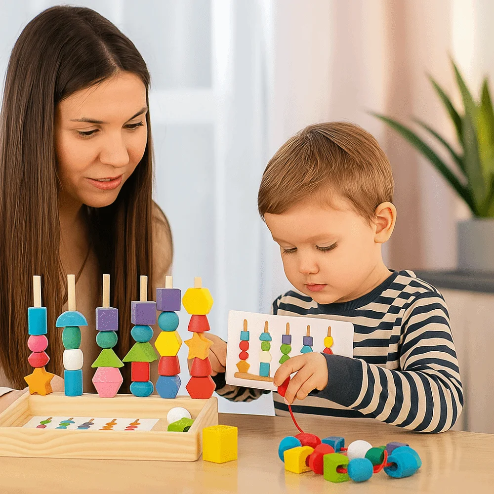 Jouets multifonctionnels en bois, ensemble de colonnes multicolores, jouets éducatifs, formation, outils d'enseignement scolaire, cadeau, 1 pièce