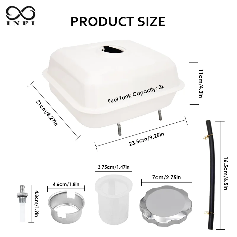 مجموعة خزان الوقود لمحركات Honda GX140 GX160 GX200 5.5HP 6.5HP، جزازات العشب، الفرامل، غسالة الضغط، مضخة المياه، المولدات #3