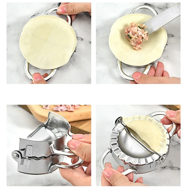 BEAU-3PCS Stainless Steel Dumpling Maker Set Dough Cutter Dumpling Mould Pie Ravioli Tools Kitchen Accessories