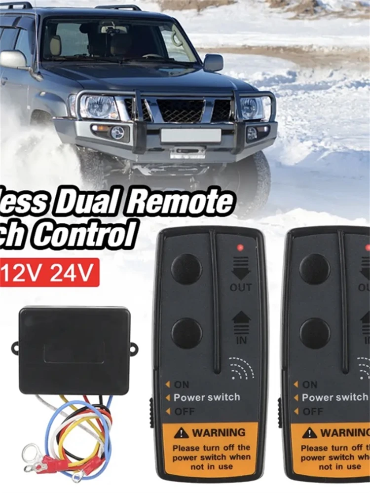 72W Switch Controller Universal for Jeep Off-road ATV Trailer 2.4G 12V 24V Wireless Remote Control Recovery Kit Electric Winch