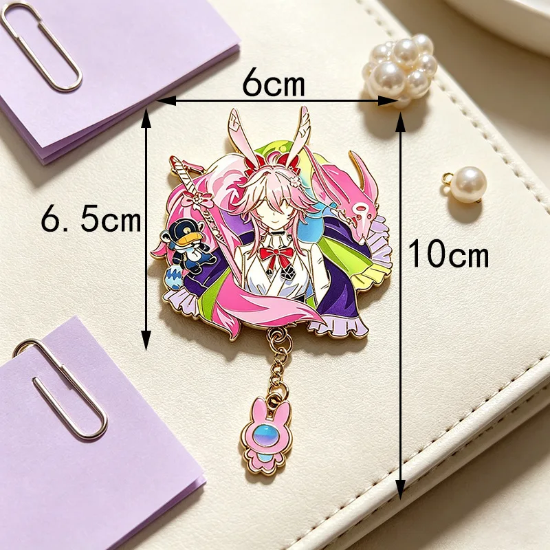 Genshin Impact Sakura Pendant Metal Enamel Pin Badge Fan Made Anime Game Brooch Collectible Gift
