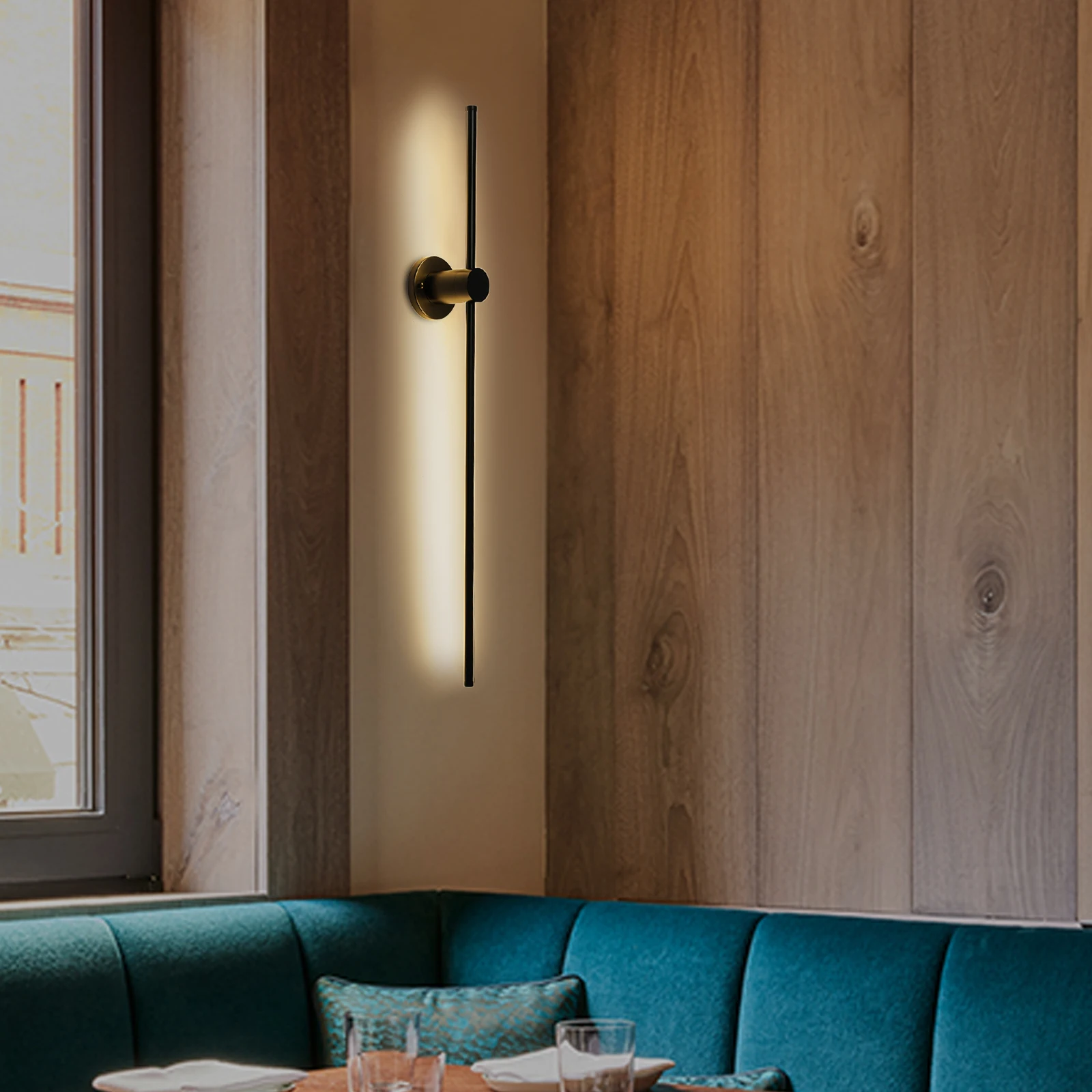 

39inch 20W Long Outdoor Modern LED Wall Light Waterproof IP65 Warm White Long Strip Black Sconces for Living Room,Garage,Porch