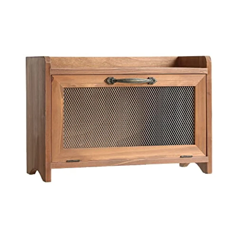 

- Storage Cabinet, Mini Countertop Cabinet, Wood Organizer for Bedroom Kitchen with Magnetic Door, Storage for Spice Jars, 14.5
