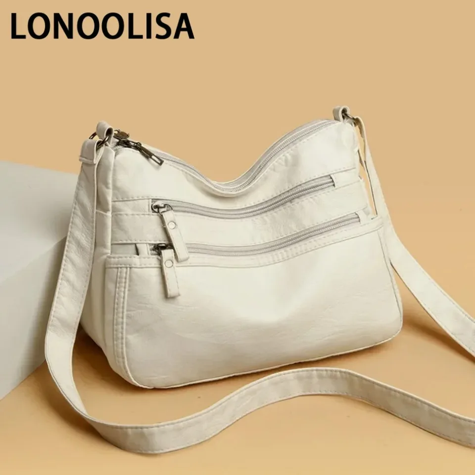 Vários bolsos de couro macio crossbody bolsas para as mulheres nova moda cor sólida feminina ombro tote bolsas sac um principal