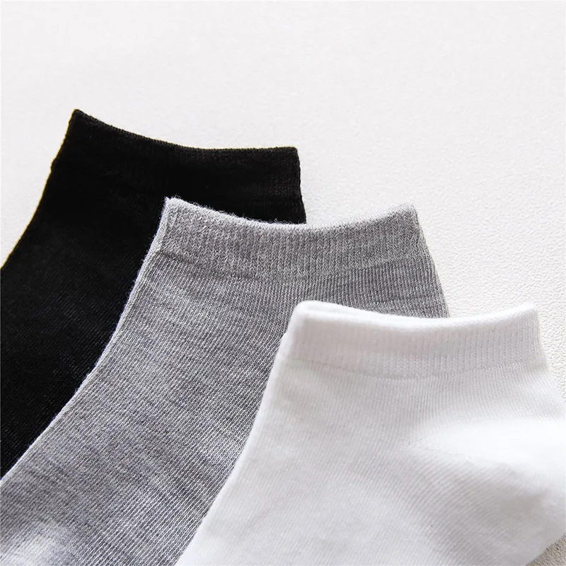 10 Pairs Men\'s Cotton Boat Socks New Style Black White Grey Business Men Stockings Soft Breathable Summer for Male