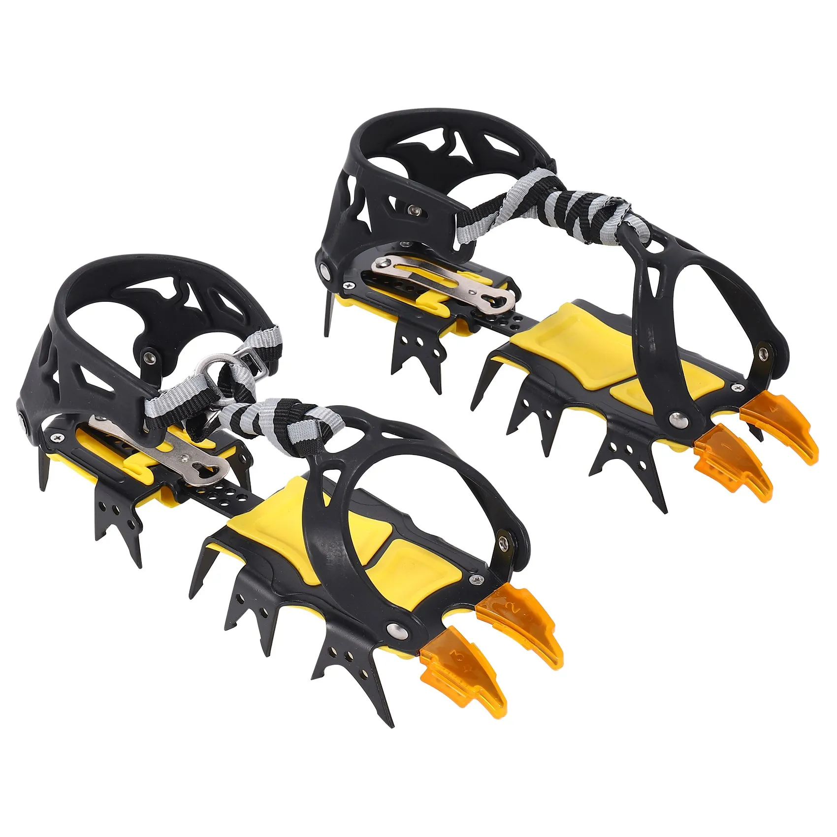 18 Teeth Crampons Traction Cleats Spikes Snow Grips,Anti-Slip Stainless Steel Crampons for Mountaineering & Ice Climbing