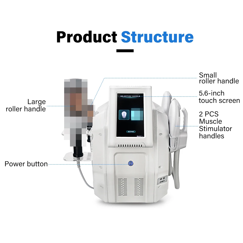 New Tech Portable 4 in 1 Electronic Muscle Stimulator Machine with Inner Ball Roller 5.6-inch Touch Screen