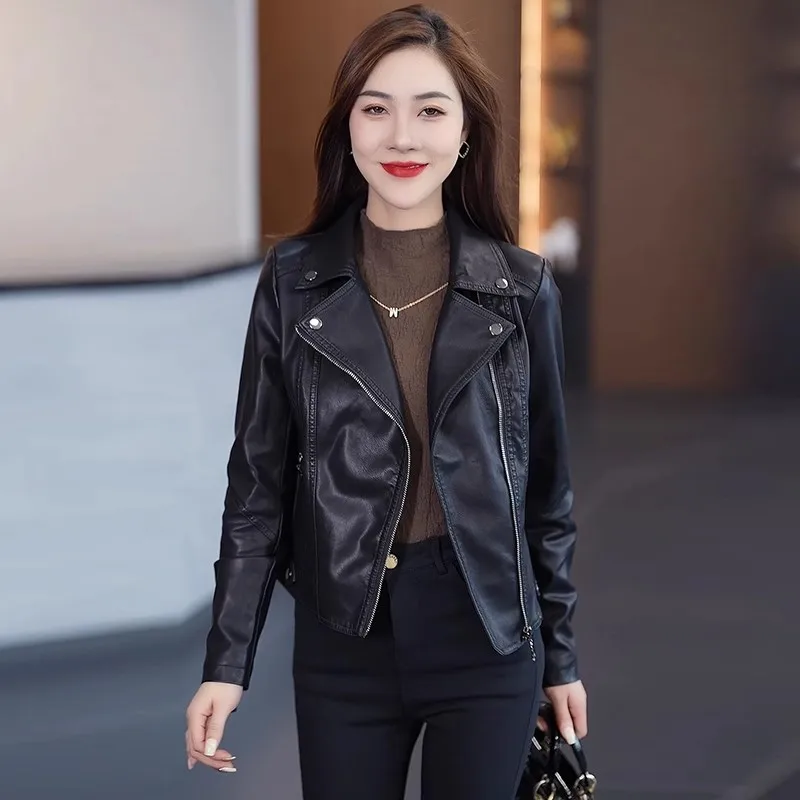 التخسيس ort السائق الجلود Jaet المرأة ربيع الخريف جديد Sle الراقية شخصية دعوى بولي Leather الجلود طويلة Sve سستة