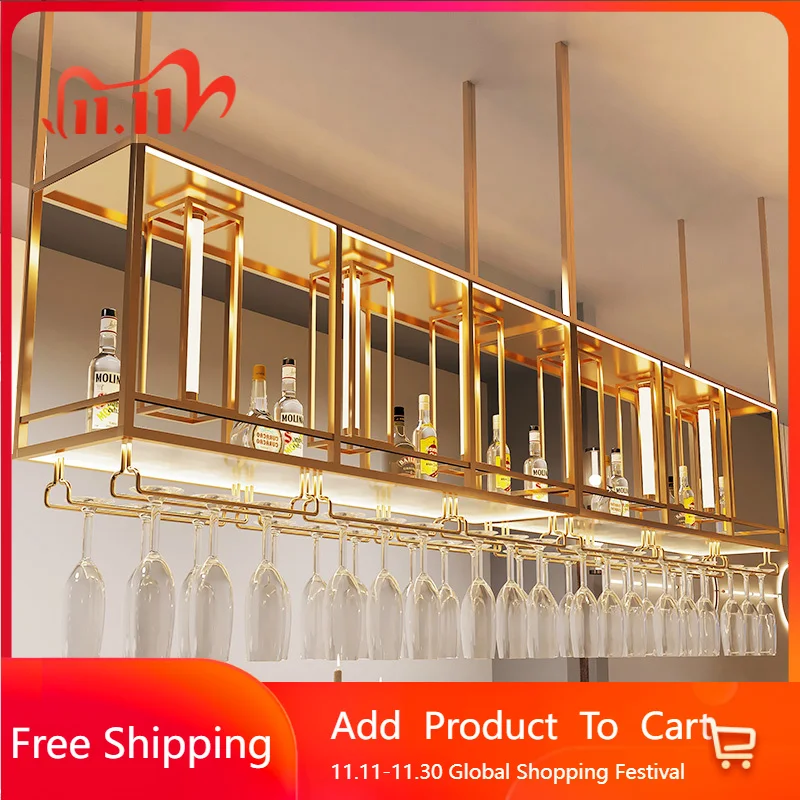 

Commercial Standing Bar Cabinet Wine Rack Storage Wall Bar Cabinet Wine Rack Metal Drinks Mini Vinoteca Drinking Bar Furniture