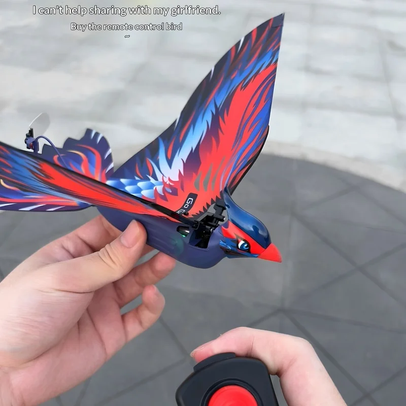 RC Ornithopter Flying Bird 2.4GHz Remote Control Bionic Flapping Wing Toy Drone Glider for Kids Adults Outdoor Indoor Play Gift