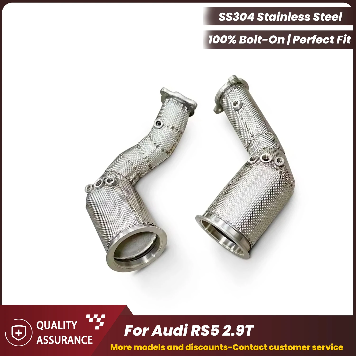 

ECCF Sports Downpipe With Heat Shield For Audi RS5 2.9T Aggressive Exhaust Sound High Flow Performance Upgrade