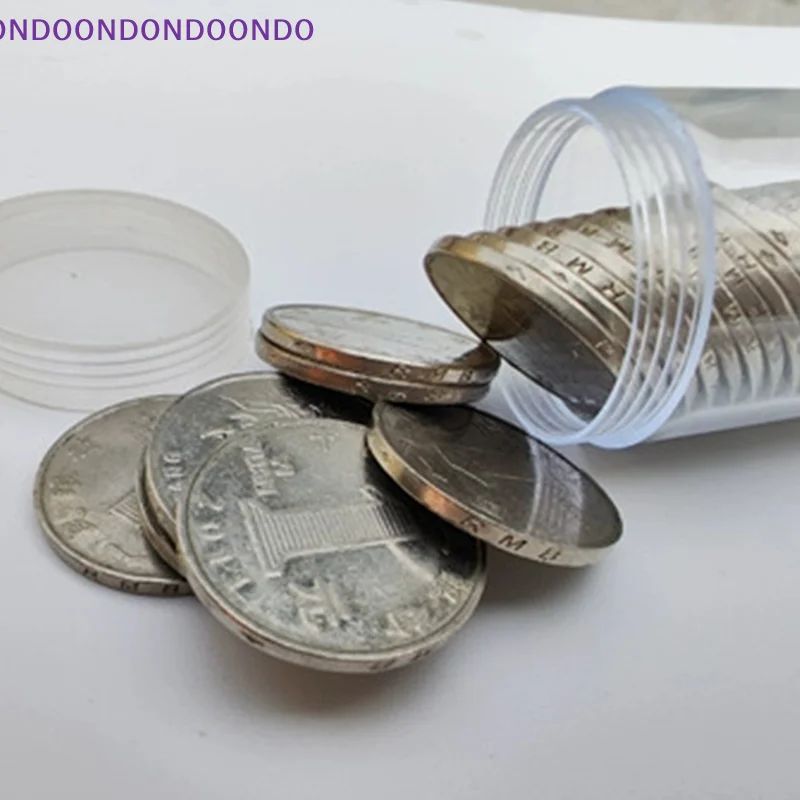 

19-32mm Clear Plastic Roll Coins Storage Tube Protective Tube Holder Coins Collect Protect Small empty storage box Tools