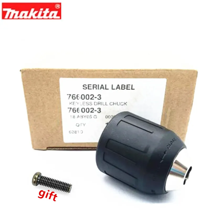 Makita Keyless Drill Chuck,10mm    MAKITA 6271D DF347D DDF343 BDF343 6281D 6261D 6281DW 6261DW 6271DW 6271D 766002-3