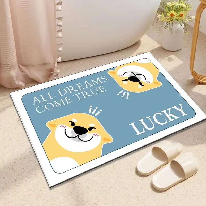 Tappetino assorbente per WC, cuscinetto in silicone antiscivolo per porta WC del bagno, poggiapiedi in fango diatomea ad asciugatura rapida resistente all'usura ispessito