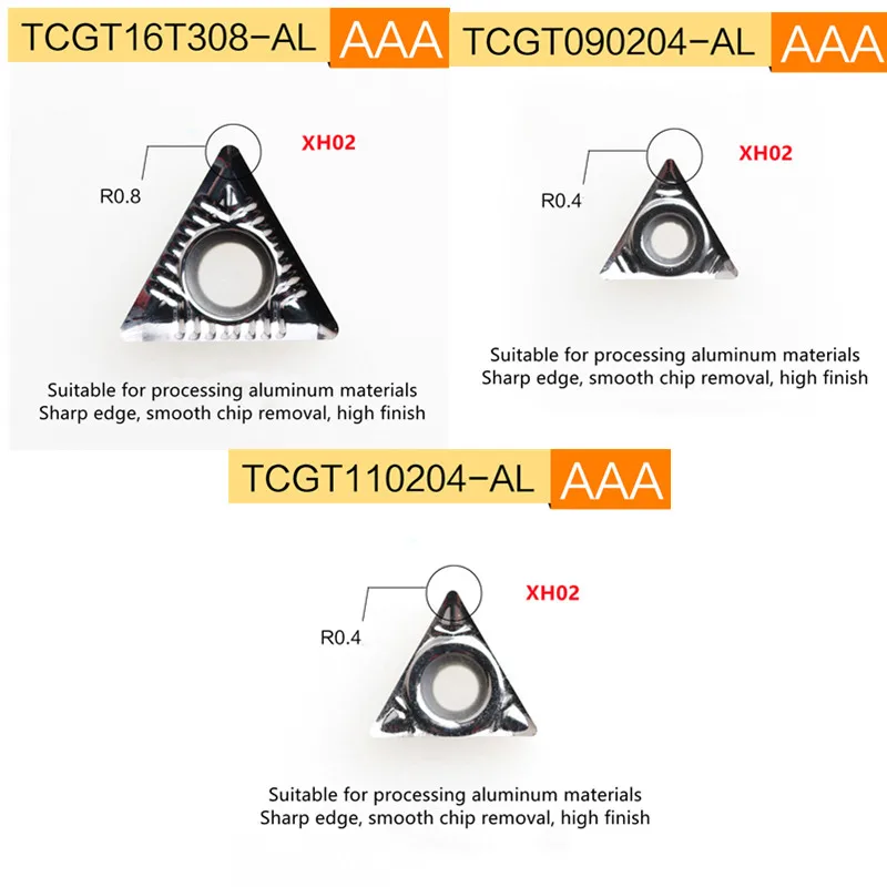 10PCS TCGT16T308 TCGT090204 TCGT110204 TCMT16T304 TCMT16T308 TCMT110204 AL HMP TM CNC Lather Cutter Tool Tugensten Carbide