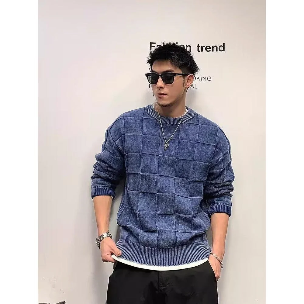 

Men's Autumn Winter Thiened Sweater Loose Korean Sle Casual Knittedwear Comfortable Long Sve round Ne Line Clothes
