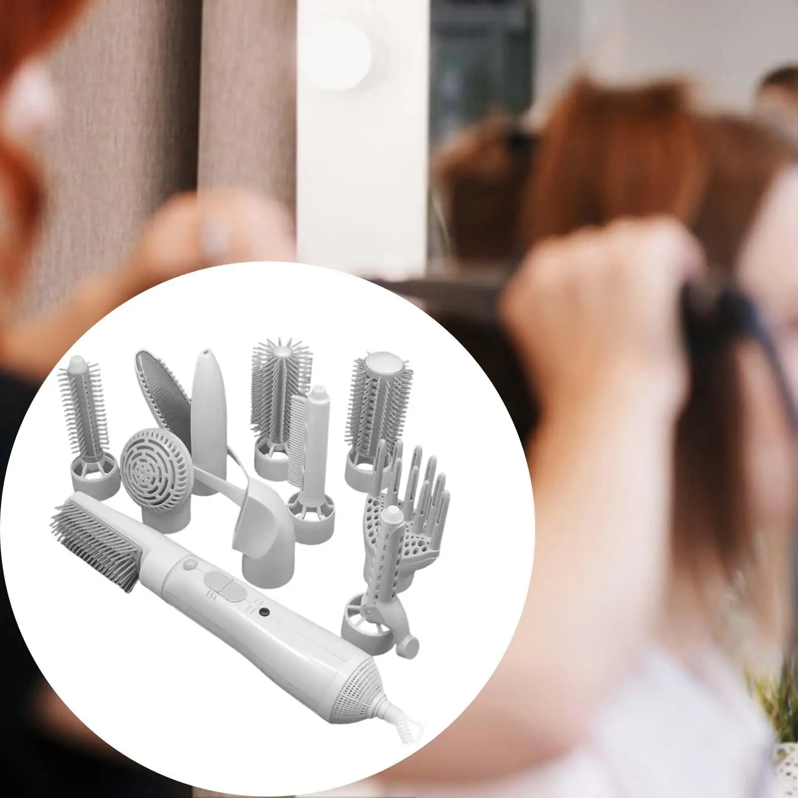 Escova de ar quente volumizando 2 configurações de temperatura Multi Styler Curling Styler