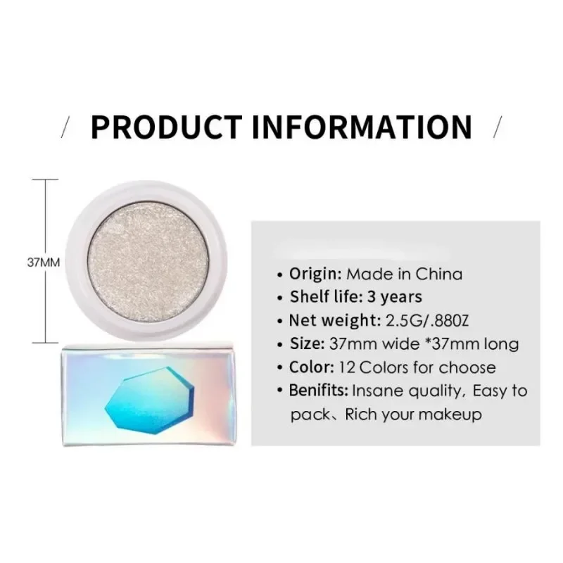 Makeup Mashed Potato Eyeshadow Soft Glitter Shimmer Single Eyeshadow Palette Lasting Metallic Cosmetic Make Up Palette Косметика