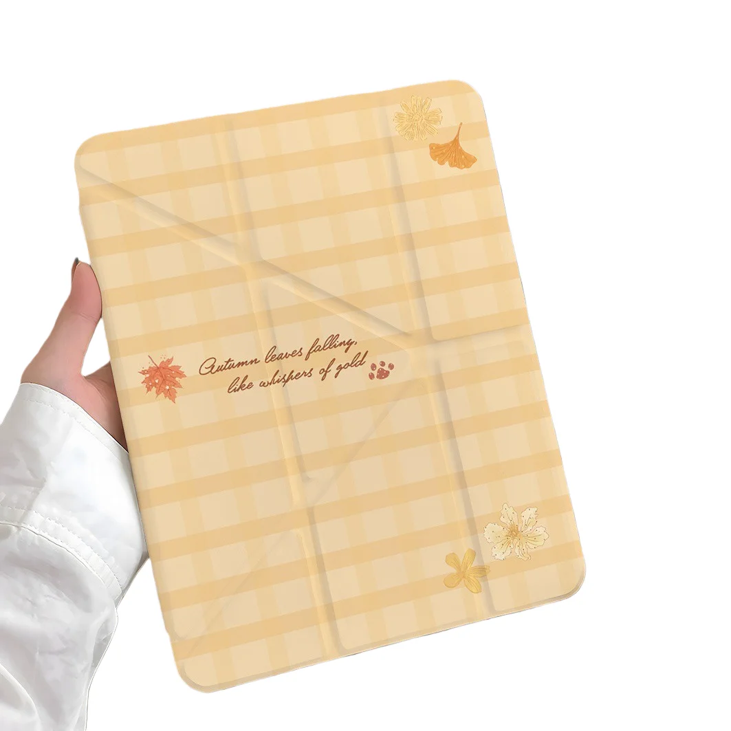 Maple Leaf Pen Slot Tablet Case For Mini 7 6 iPad Pro 2024 2022 2021 2020 2019 2018 2017 11 10 9 8 7 6 5 Air7 6 5 4 3 2 1 Cover
