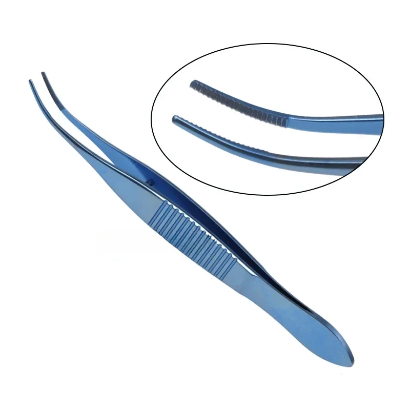 Autoclavable Forceps with Teeth Straight Curved Head Titanium Alloy Ophthalmic Instrument