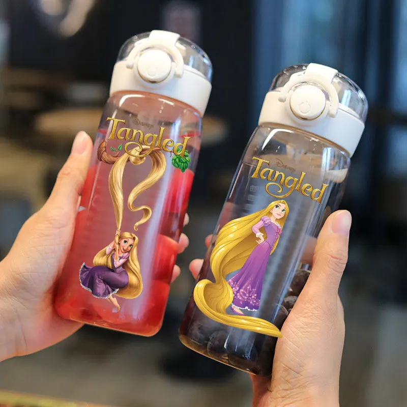 رابونزيل 400 مللي/600 مل كوب ماء متشابك بسعة كبيرة مع شفاطة محمولة ومقاومة للسقوط كوب محمول إبريق ماء شفاف