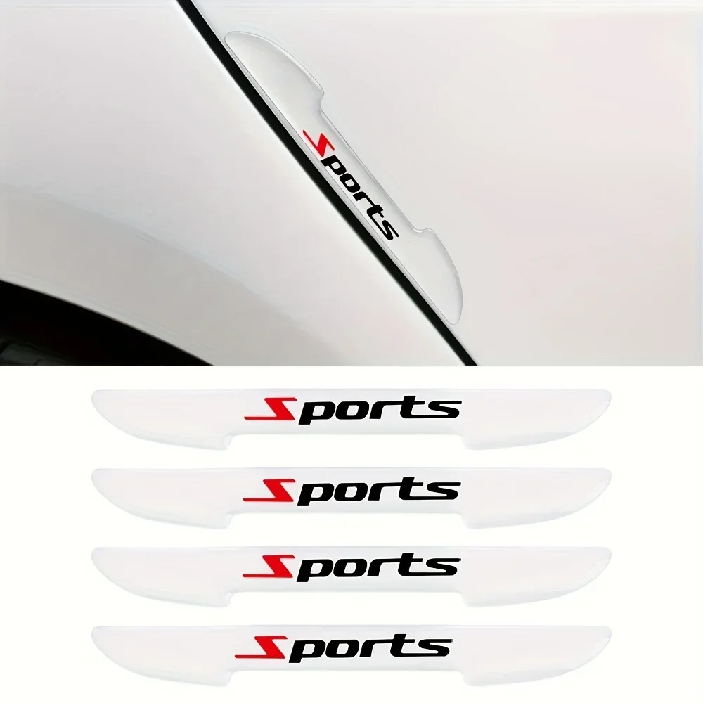 1SET Sports Logo Car Door Bumper Anti Collision Strip Edge Anti Scratch Protective Sticker Decor