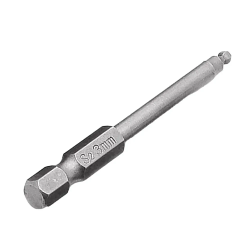 Chave de fenda Bit for Nutdrivers, 65mm, Ball Head, Hexagon End, Head Hex, Magnetic Ball Screwdriver Bits, Ferramentas manuais, 1Pc