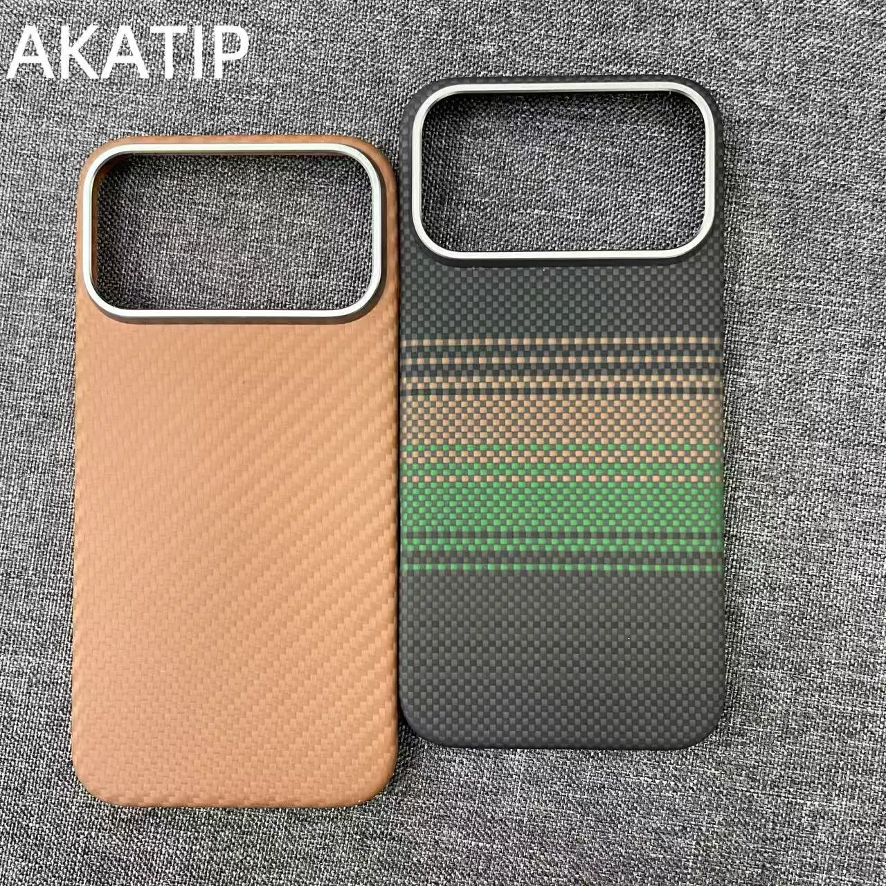AKATIP Aramid fiber mobile case for iPhone 17pro lightweight and fashionable magnetic 17proMax anti-fingerprint anti-drop