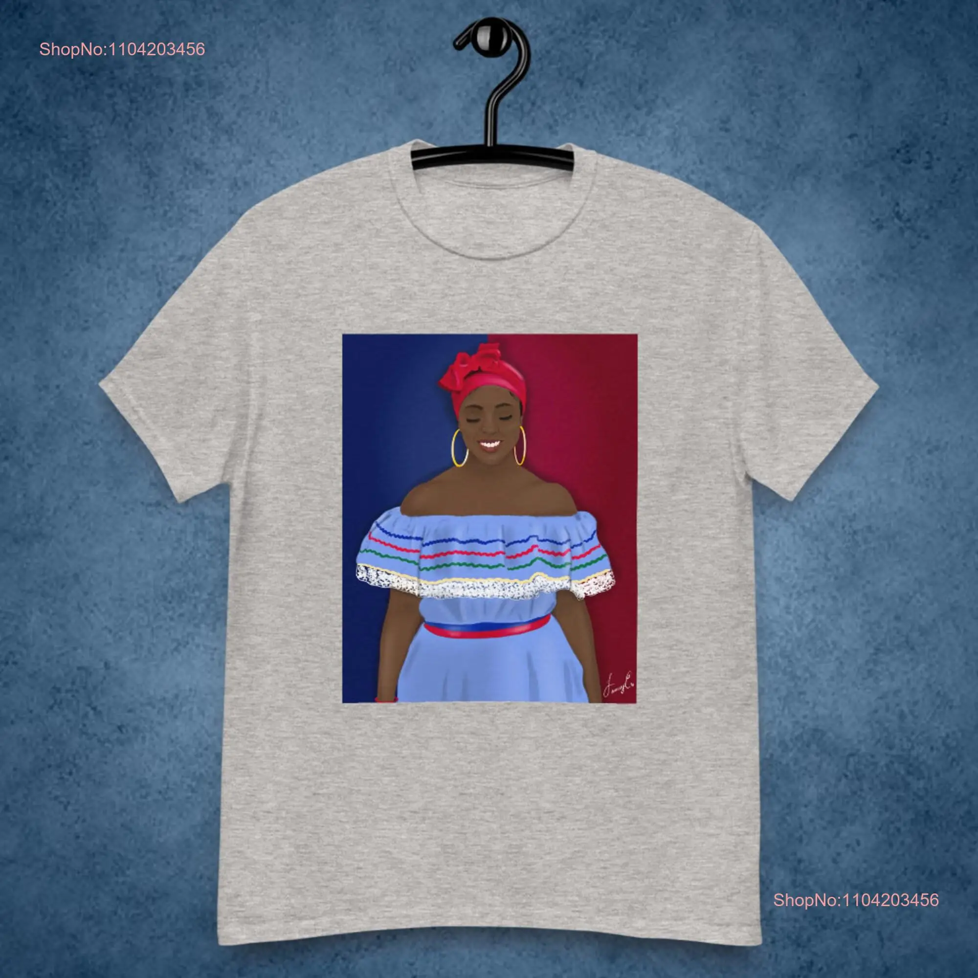 Haitian Art T-Shirt, Flaggen-Tag-Karabela-Kleid, fein, 18. Mai 1804, passend zu langen oder kurzen Ärmeln