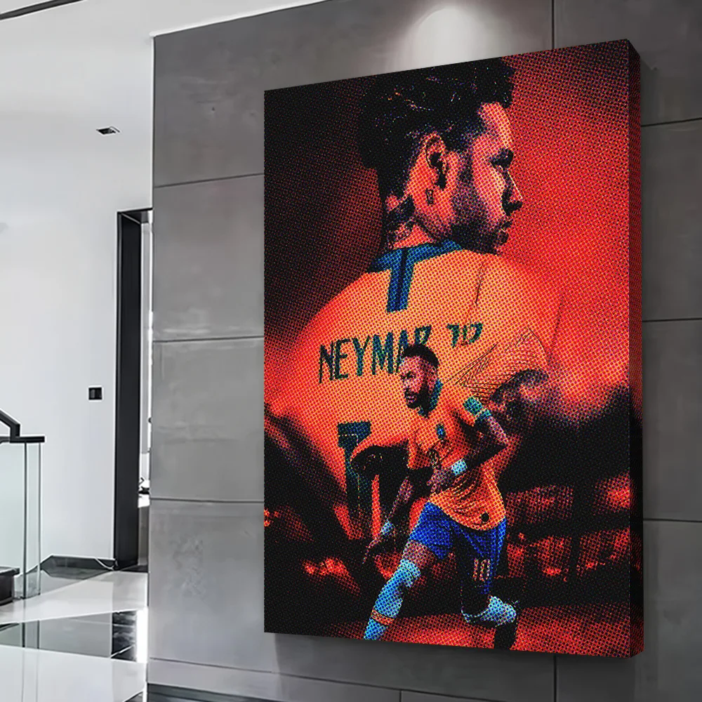 Neymar Jr. Soccer Printing Poster Custom Pictures Wall Art Canvas Painting Gift for Home and Decoration Room Decorations Mural