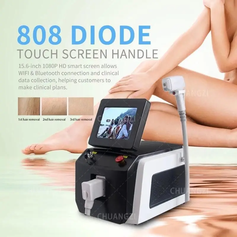 5000W 808 Diode Lase Hair Removal Machine 3 Wavelength Alexandrit LCD Skin Rejuvenation Permanent Icy