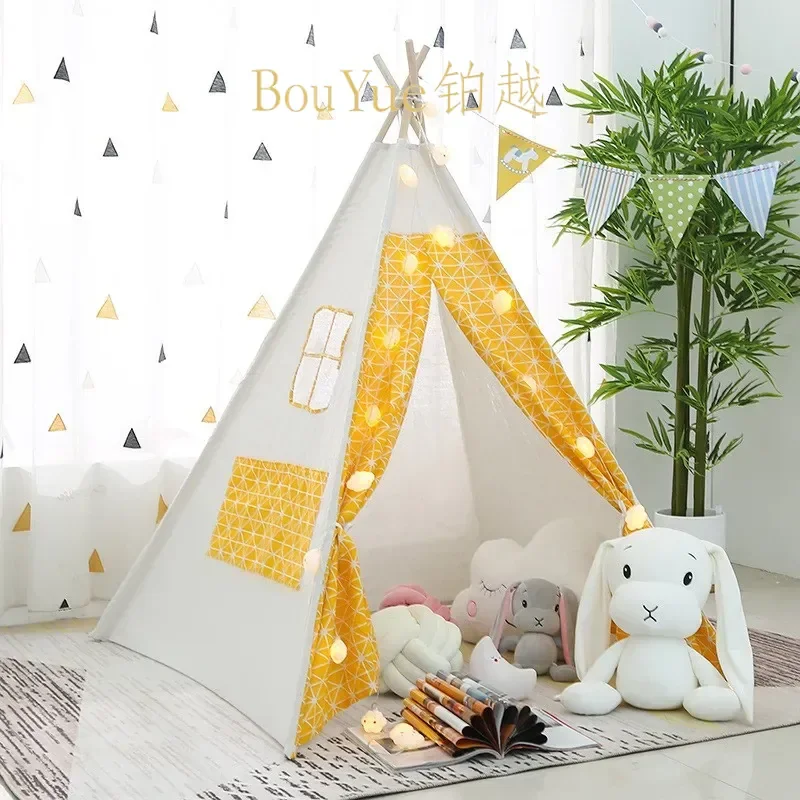 Indian Teepee Tent for Kids Indoor Playhouse Boys Girls Baby Wigwam Castle Small House Children Game Room Toy Gift