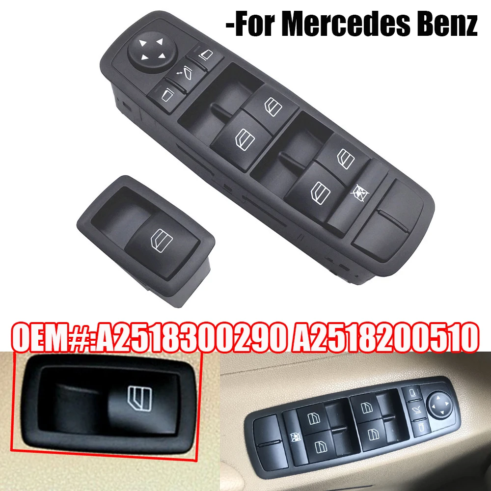 Car Front Left Master Power Window Switch Button A2518300290 A2518200510 For BENZ W164 GL350 GL450 ML320 ML350 ML450 R320 R350