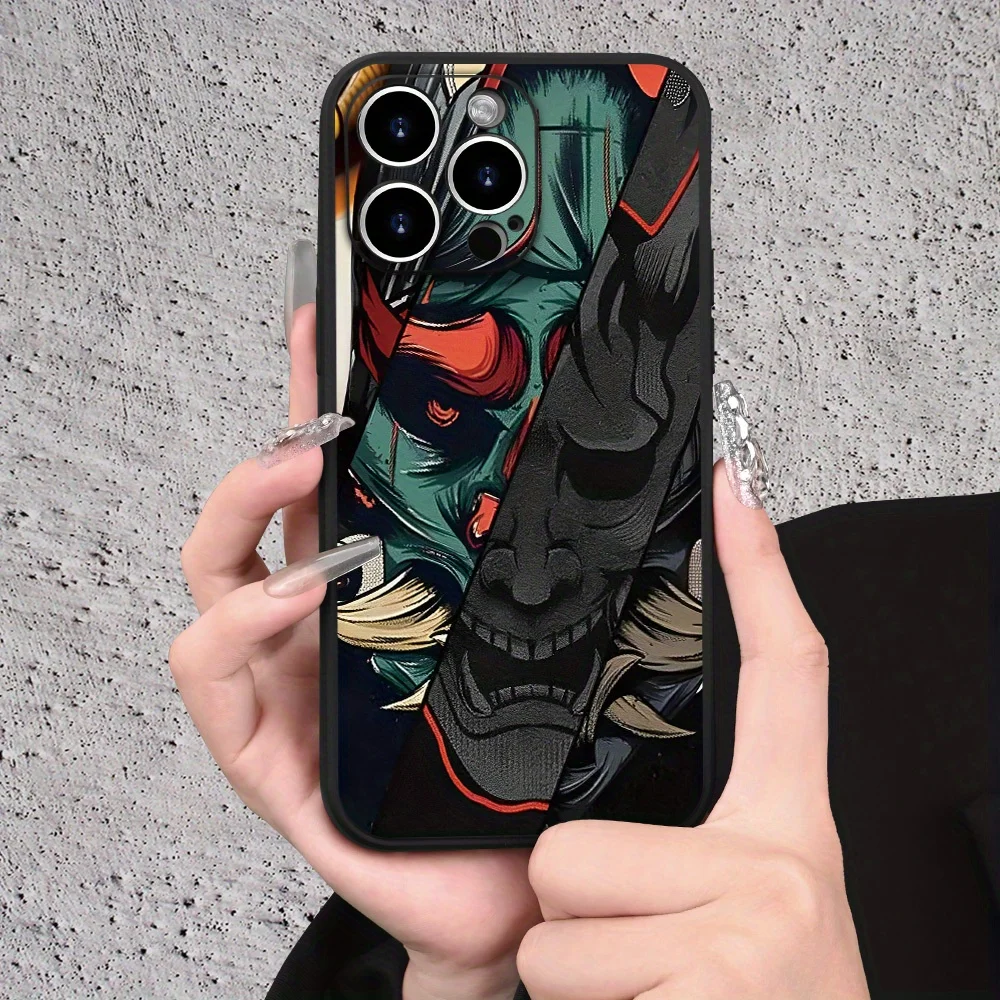 

Ghost mask pattern phone case for iPhone 17 16 15 14 13 12 11 Pro/ Max/Plus shock-proof rear cover anti-fingerprint