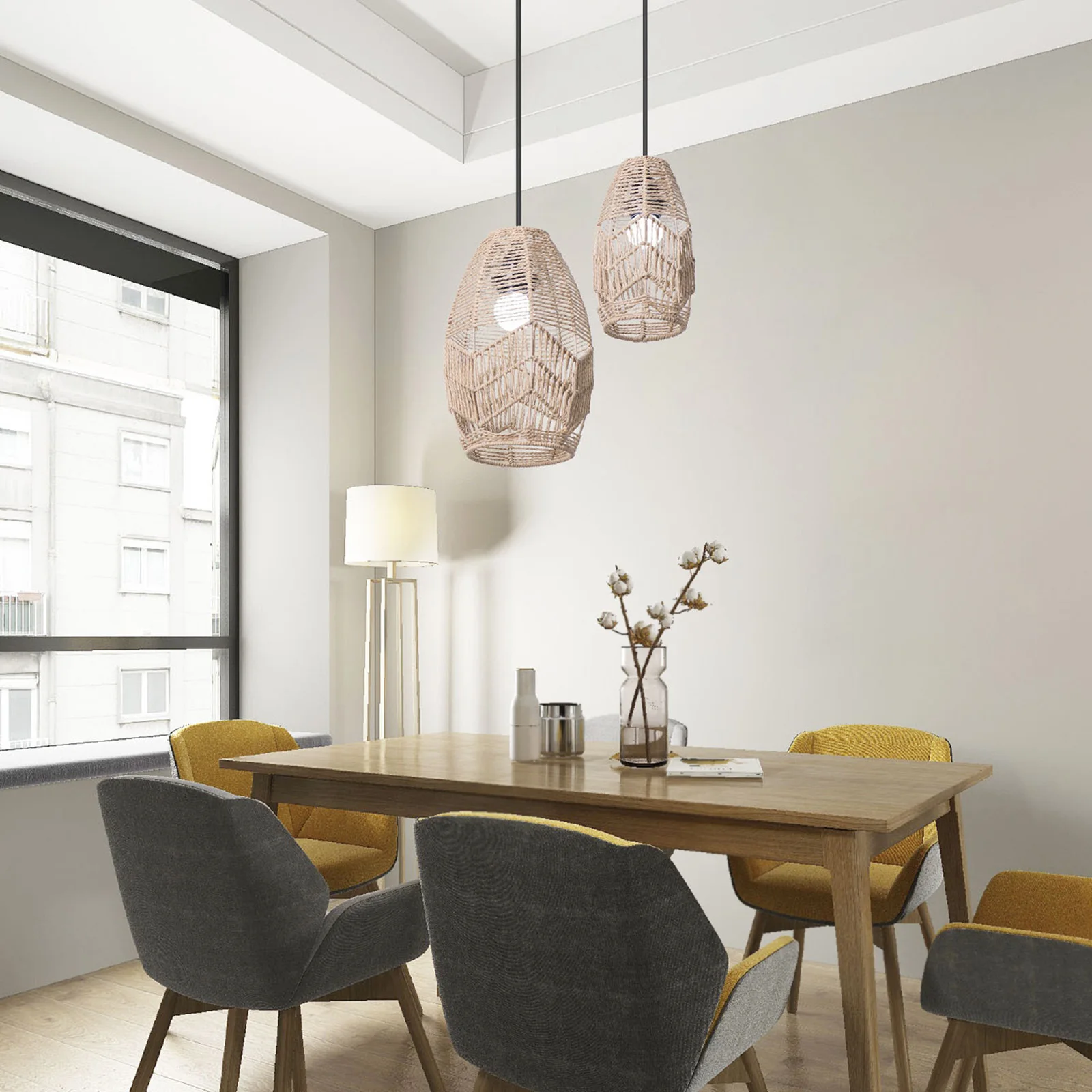 

Новый плетеный вручную абажур для люстры в ретро-стиле, подвесной светильник, декоративный плафон для дома, столовой, ресторана