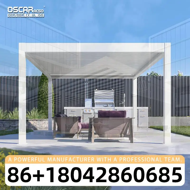 Modern Outdoor Aluminium Waterproof Louver Roof Metal Garden Customizable Pergola for Backyard Patio Balcony pergola