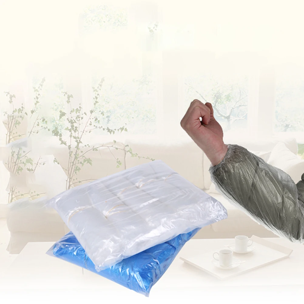 

100 Pcs Waterproof and Sleeve Arm Protective Cover Waterfroof Sleeves White