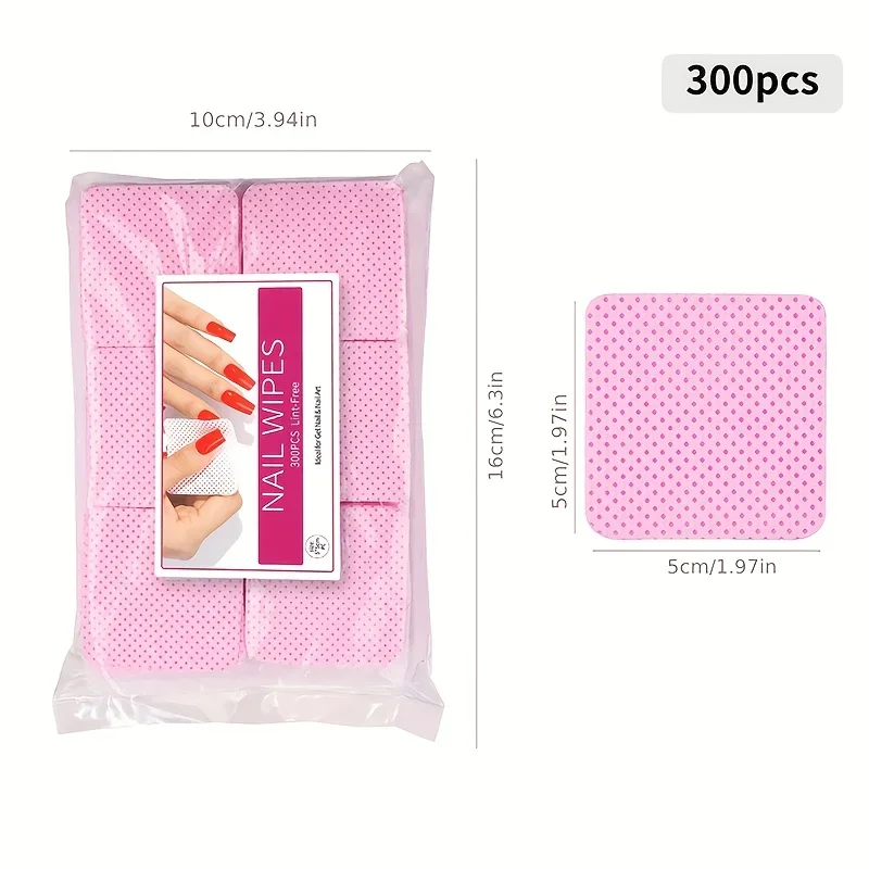 300～900枚入り、糸くずの出ないネイルポリッシュリムーバージェル、キューティクルワイプ＆パッド、マニキュア・ペディキュア用吸収性使い捨てクリーニングツール