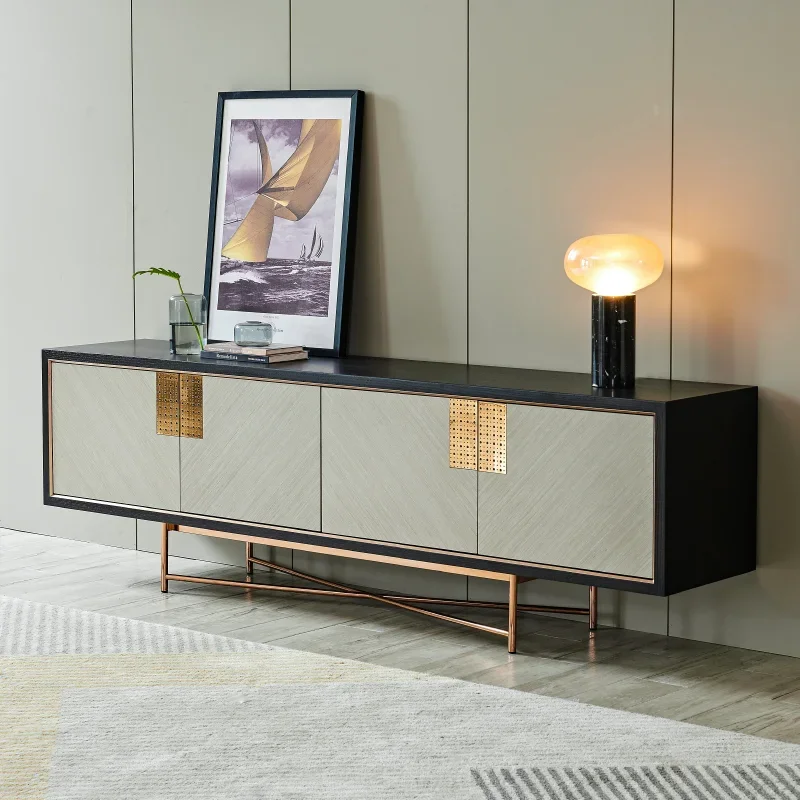 

Modern 3 Drawer Tv Console Mirrored Crystal Silver Living Room Hotel Furniture Table Tv Unit Cabinets