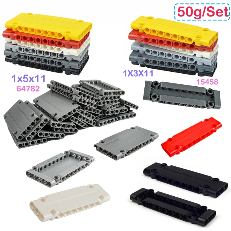

50 г/компл. панель, 5x11x1 отверстий, MOC, строительные блоки, технологические детали 64782 15458 1X3X11, сборный кирпич, игрушки «сделай сам», аксессуары