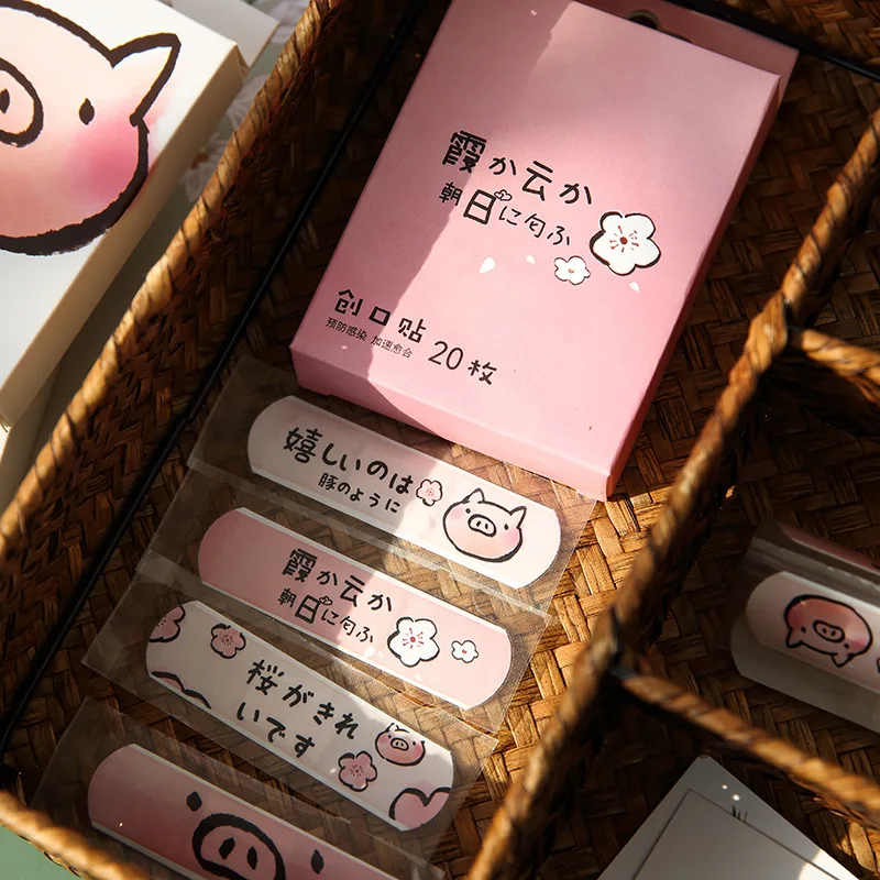 

20 шт./кор., милый мультяшный пластырь, повязка на рану, полоски первой помощи, водонепроницаемые милые клейкие пластыри, бинты