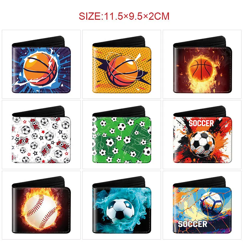 

Baseball Themed Wallet Sports Style Printed Short Wallet Student Portable Card Holder Coin Purse For Fans Decoration Gift